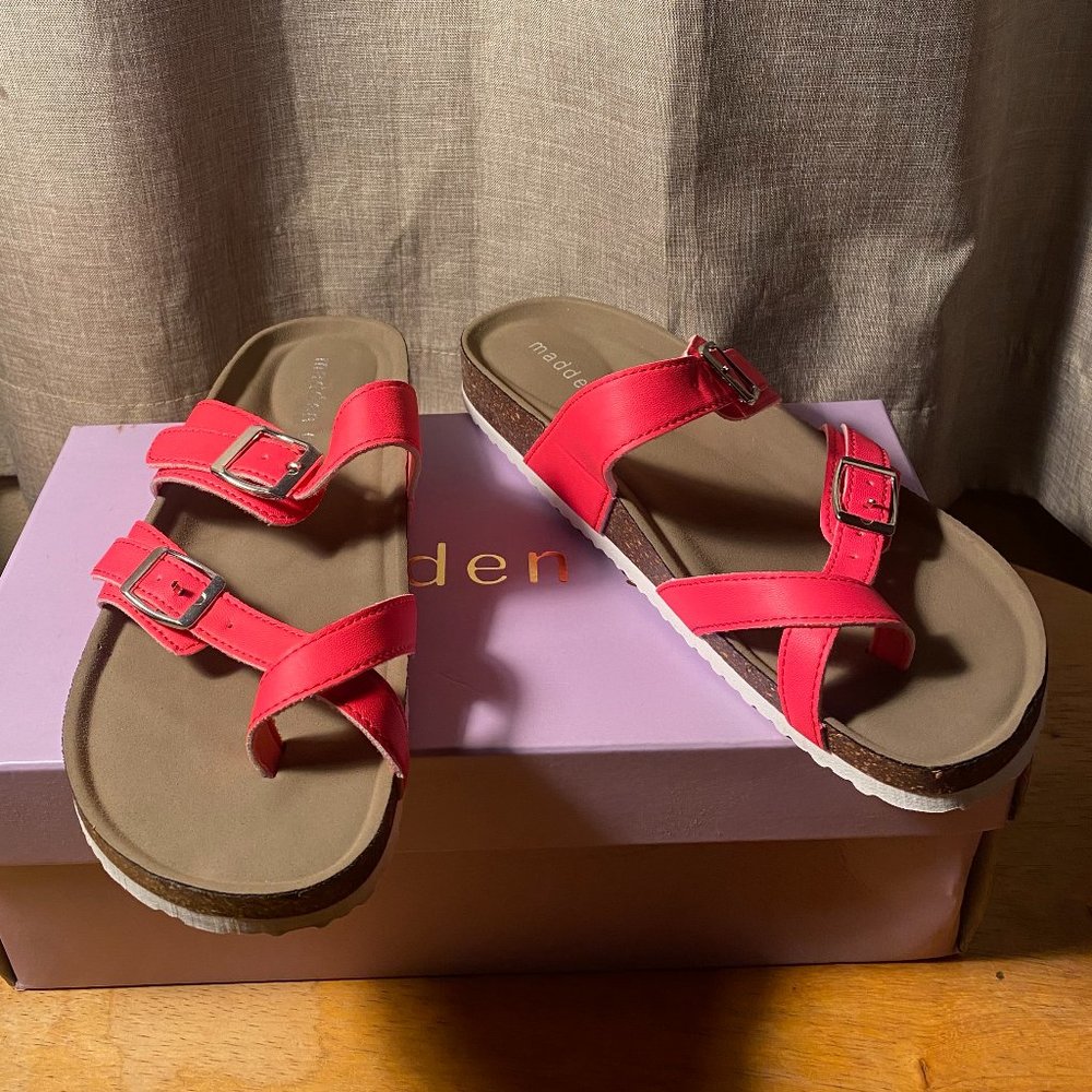 Madden Girl Neon Pink Sandals, Size 5.5